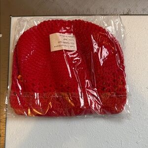 LeLaLo Vibrant Red Crochet Beanie Kids